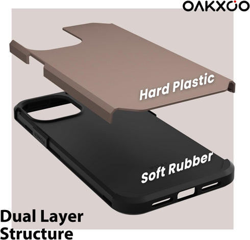 oakxco Slim Thin Protective Case for iPhone 12 Pro Max Phone Case, Heavy Duty Silicone Bumper & Hard Shell Plastic, Shockproof Soft Rubber Dual La...