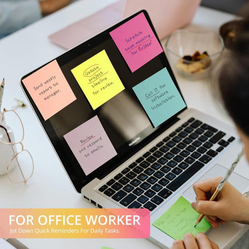 Sticky Notes, 12 Pads, 3x3 inches, Colorful Self-Stick Note Pads, Perfect for Office, Study, and Daily Life Organization - Soft Pastel...