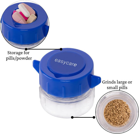 Pill Pulverizer/Crusher with Storage - Crushes Pills, Blue by easycare...
