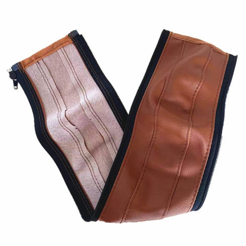 MINILUJIA Baby Stroller Armrest Bumper Handlebar Sleeve Cover Universal Handle Cover DustProof Protect PU Leather Case with Removable Zipper Brown...