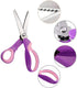 Pinking Shears for Fabric, Stainless Steel Handled Professional Dressmaking Sewing Scissors Zig Zag Fabric Craft Scissors 9.3 inch Scalloped (Purp...
