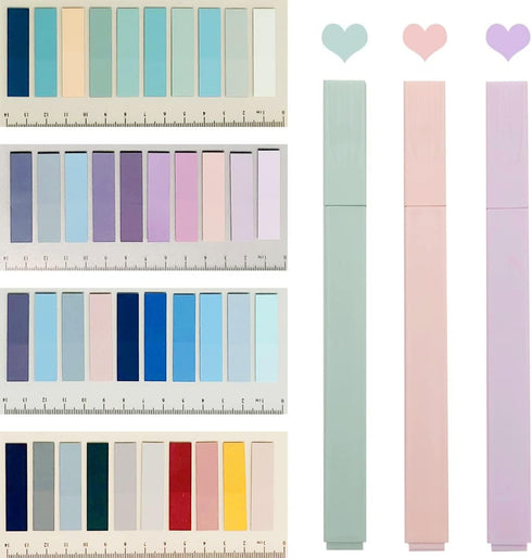 Sticky Book Tabs with Highlighers, 800 PCS Annotation Tabs for Annotating Books, Moran-di Writable Page Flags Marker, Sticky Notes Index Tabs for ...