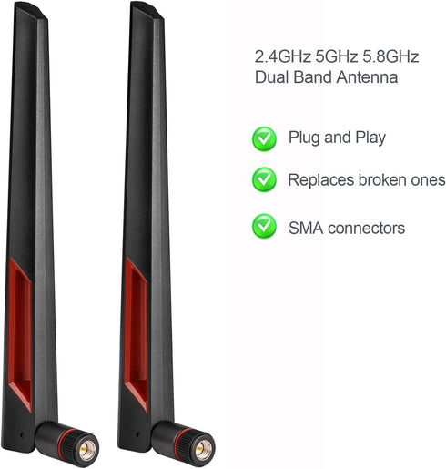Superbat Dual Band WiFi Antenna 2.4GHz 5GHz 5.8GHz SMA WiFi Antennae for PC Desktop Computer Motherboard PCI PCIe WiFi Bluetooth Card Wireless Net...