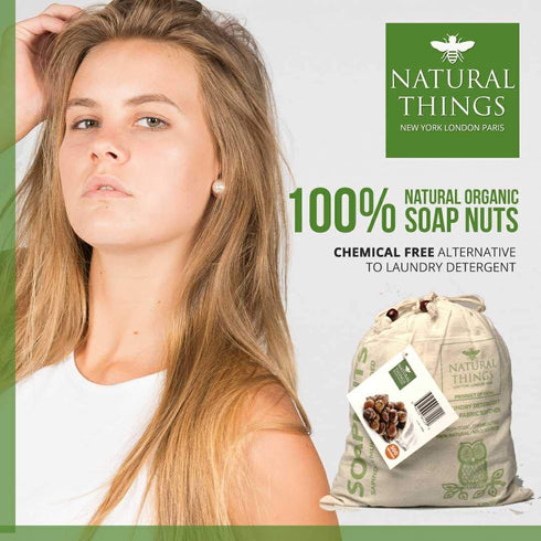 NaturalThings Organic Soap Nuts - Eco-Friendly Laundry Soap Nuts, Hypoallergenic, No Fragrance/Chemicals, 125 Loads Per Pack + 1 wash Bag...