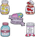 Cartoon Stars Happy Pill Brooch Bottle Enamel Pin Take Care Pill Bottle Enamel Pin Set Love Pill It's OK If You Need Meds Every Day Brooch Badge C...