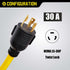NEMA L5-30P to L14-30R Adapter Cord, 3 Prong to 4 Prong Generator Adapter 30 Amp Twist Lock to Inlet Box...