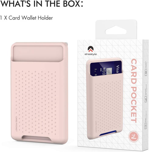 AHASTYLE Phone Credit Card Holder Stick On, Slim Phone Wallet Strong Adhesive Silicone Card Pouch Sleeve Compatible with iPhone/Android/Samsung Ga...