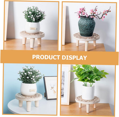 Small Wooden Flower Stand Wooden Stand Wood Base Crystal Ball Holder Vase Display Stands Bonsai Stand Wooden Stool Display Stand Home Ornament Pla...