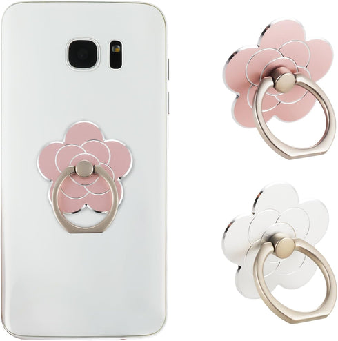 Sibba 2pcs Phone Ring Holder Kickstand Cellphone Flower Finger Ring Grips Stand Metal Universal Accessories Compatible with Smartphone, Mobile Pho...