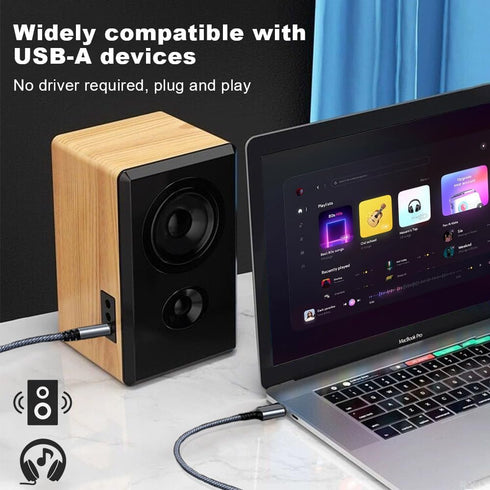 USB to 3.5mm Audio Aux Cable, 6.6FT/2M HiFi USB Male to 3.5mm Male Jack AUX Stereo Cord for PC, Laptop, Speaker, Headphones, Not Applicable to Cha...