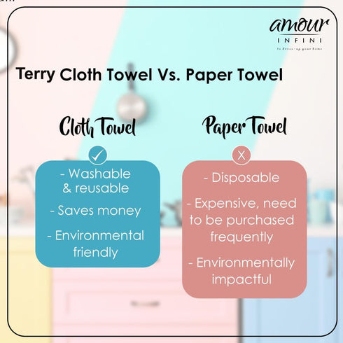 AMOUR INFINI Kitchen Towels Pack of 4 - Absorbent, Quick Drying Premium Cotton Tea Towel - Kitchen Linens 16x28 Inch Dish Towels with Hanging Loop...