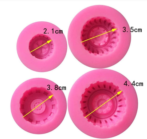 5Pcs/set Different Tire Wheel Carton Car Shape Boy Toy for Baking Fondant Birthday Theme Party Pudding Cake Bread Tart Soap Pie Drop Glue Decor Si...