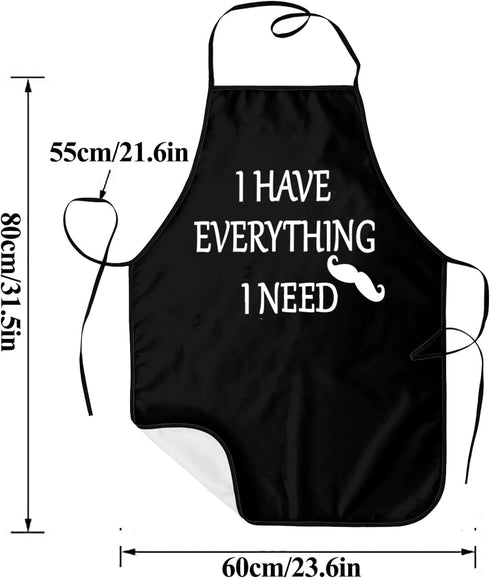 2Pcs Aprons Funny I Have Everything & I Am Everything Cooking Kitchen Aprons for Women Men Chef Valentine's Day Anniversary Wedding Gifts for Coup...