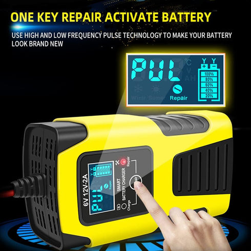 6V 12V Battery Charger Maintainer, 2-Amp Fully Automatic Smart Charger, Portable Trickle Charger,Car Battery Repair and Desulfator for Automotive,...