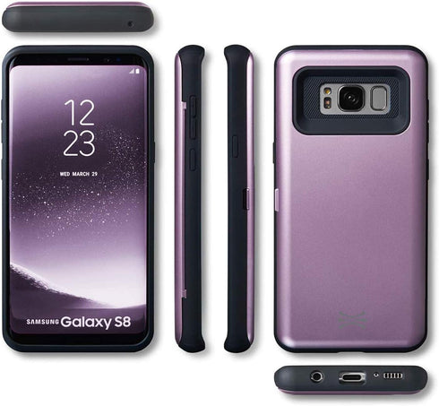TORU CX PRO Case for Galaxy S8, with Card Holder | Slim Protective Shockproof Heavy Duty Cover with Hidden Credit Cards Wallet Flip Slot Compartme...