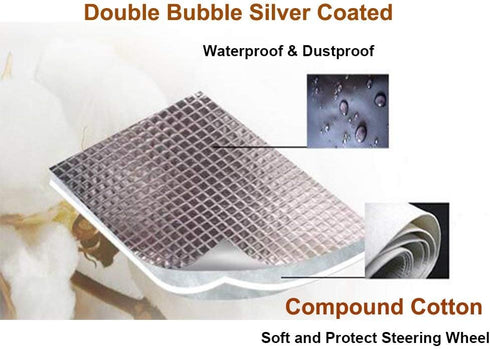 Big Ant Steering Wheel Cover Sun Shade + Bonus Side Window Sunshade-Heat Reflector Fit Most Jumbo/Standard Car-Sliver (20.1"X 17.3")...
