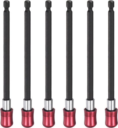 6pcs 150mm Magnetic Screwdriver Bits Holder Extension Quick Release Drill Bit Chuck Adapter with 1/4" Hex Shank for Socket Driver Adapter Power To...