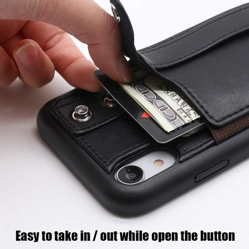 TOOVREN Case for iPhone XR Wallet Case with Strap Card Holder Case for Xr iPhone Case Protective Cover with Stand Wallet Leather PU Adjustable Det...