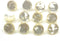12 Translucent White Button Imitation Pearl Buttons Blouse, Shirt Buttons, Shank (White 11mm 3/8'' M.O.P)...