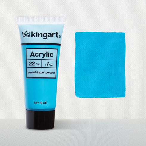 KINGART500-122 PRO Artist Quality SKY BLUE Acrylic Paint, 22ml (0.74oz) Tubes, 3 Pack - Set (66ml Total), Sky Blue...