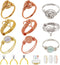 WEBBEDY Wire Wrapped Ring Making Kit, Jewelry Making Supplies Kit with 3-Color Jewelry Wire, Crystal Gemstone Beads, Mini Pliers Tools for Making ...