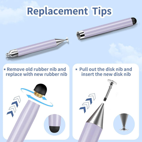 2-in-1 Stylus, Stylus Pen for Touchscreen, 5 PCS Stylus Pen for iPad, High Sensitivity & Precision Suitable for All Touch Screens of iPhone/ipad/A...