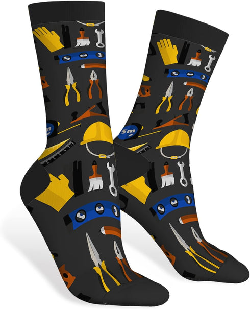 AOYEGO Baseball Funny Socks Wooden Bat and Ball Novelty Casual Crew Socks Contrast Color Design for Women Men Gift...