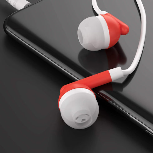 Maeline Bulk Earbuds with 3.5 mm Headphone Plug - 10 Pack - Red......
