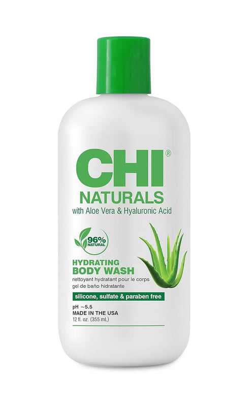 CHI Naturals With Aloe Vera Hydrating Body Wash, Gently Cleanses, Hydrates & Restores Moisture To Dry Skin, Sulfate, Paraben & Cruelty-Free, 12 Oz...