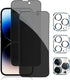 pehael [2+2 Pack iPhone 14 Pro Privacy Screen Protector with Camera Lens Protector Full Coverage Anti-Spy Tempered Glass Film 9H Hardness Upgrade ...