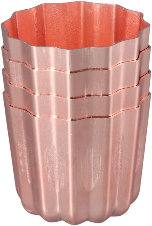 4pcs Canele Mould,Non-Stick Canele Baking Pan,Mini Pie Pan Set,Muffin Bakeware Cupcake Pan,for Making Mini Bread Cheesecake Dessert...