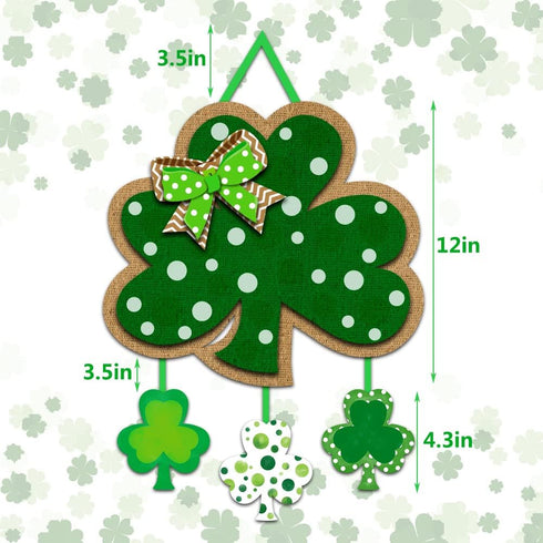 Friday Night St. Patrick's Day Door Sign Irish Hanging Welcome Board 3-D Cardboard Green Shamrock Hanger Home Wall Decor...