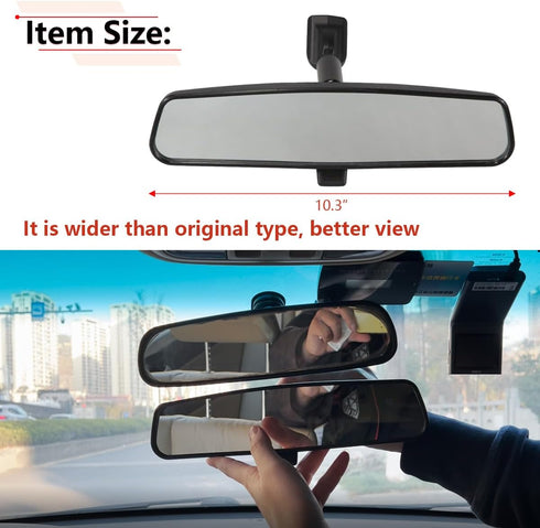 RLB-HILON 10.3” Rear View Mirror Compatible With Honda Accord 1998-2013, for Honda Civic 2006-2011, for Odyssey 2000-2004, for Pilot 2002-2008, Da...