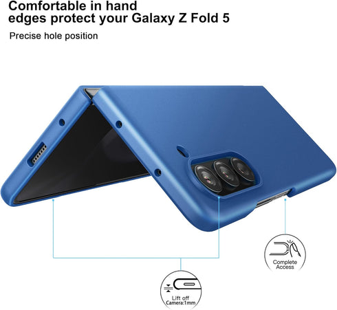 Foluu Slim Fit Case for Samsung Galaxy Z Fold 5 Case, with Front Built-in Screen Protector, Ultra Thin Matte PC Protective Cover for Samsung Galax...
