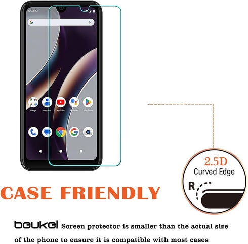 beukei (3 Pack) Designed for BLU G33 Screen Protector Tempered Glass,Touch Sensitive,Case Friendly, 9H Hardness...