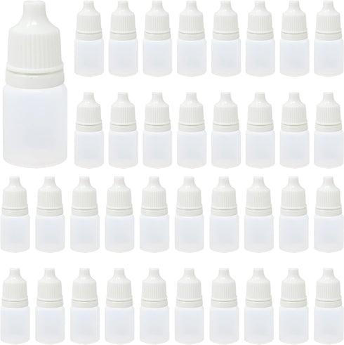 Honbay 100PCS 5ML Plastic Empty Squeezable Dropper Bottles Portable Eye Drop Bottle Containers Eye Liquid Dropper Bottle with Screw Cap and Plug...