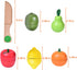 Wooden Cutting Play Food Toys - 11 PCS Wood Pretend Cutting Play Food Educational Set for Toddlers 1-3, Veggie Slicers Playset, Toys Food and Frui...