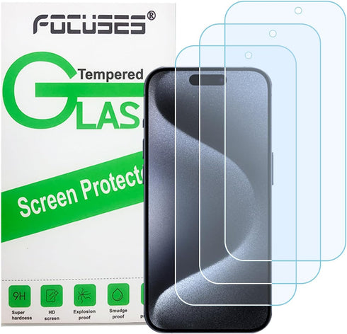 iPhone 15pro Blue Light Screen Protector iPhone 15 Blue Light Screen Protector, Anti Blue Light Tempered Glass Film for iPhone 15 & iPhone 15pro 3...