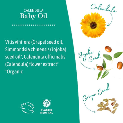Earth Mama Calendula Baby Oil | Massage Oil for Newborn Skin Care, Dry Skin & Scalp Moisturizer, Fragrance Free, 4-Fluid Ounce (2-Pack)...