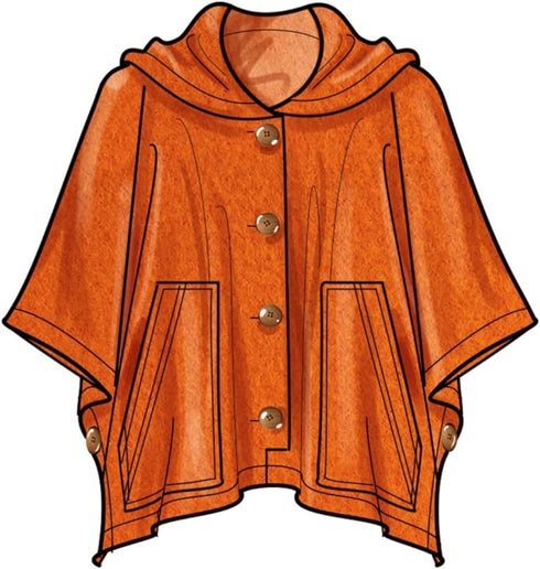 Simplicity Misses' Ponchos Sewing Pattern Kit, Code S9649, Sizes S-M-L-XL-XXL, Multicolor...
