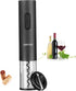 Electric Wine Bottle Opener, Wine Opener Corkscrew Key Set with Foil Cutter,Automatic Reusable Easy Carry Black Wine Opener Gift for Waiter Women ...