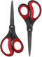 LIVINGO 2 Pack 8" Titanium Non-Stick Scissors, Professional Stainless Steel Comfort Grip, All-Purpose, Straight Office Craft Scissors for DIY(Red/...