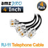 AmzPRO (4 Pack) 4 Inch Short Telephone Cable Rj11 Male to Male 4", Phone Line Cord (Black)...