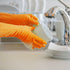 3 Pairs Rubber Cleaning Gloves Latex Free Dishwashing Gloves - 13" Reusable Nitrile Gloves Medium, Green+Pink+Orange...