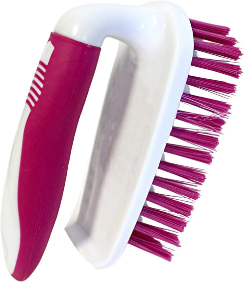 Dependable Industries Inc. Essentials Scrub Brush Comfort Rubber Grip & Flexible Stiff Bristles Heavy Duty for Bathroom Shower Sink Carpet Floor -...