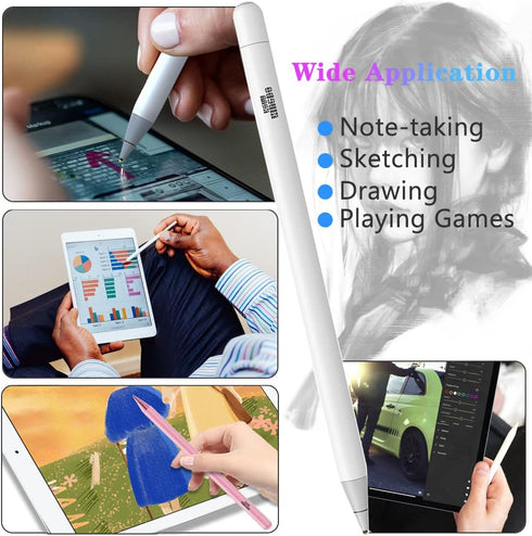 Stylus for iPad, Stylus for iPhone, Rechargeable Stylus Pen,1.4mm Fine Tip for Drawing and Writing, Compatible iPad Pro/iPhone and iPad/iPad Mini/...
