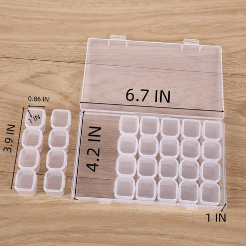 Diamond Painting Storage Containers,Plastic Organizer Boxes Diamond Art Accessories and Tools with Label Stickers for DIY Art Craft, Nail Diamonds...