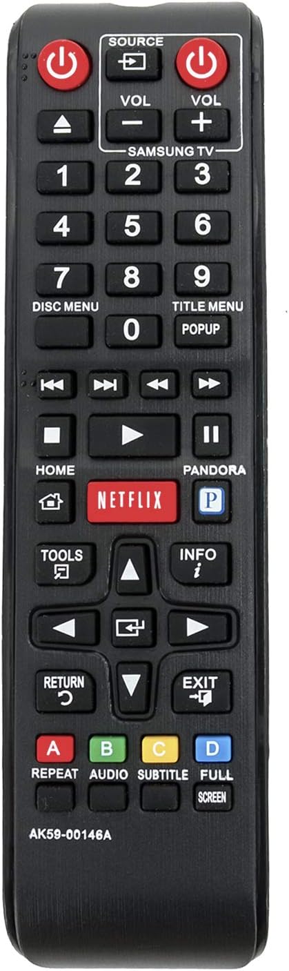 Replacement AK59-00146A AK5900146A Remote fit for Samsung Blu-Ray DVD Player BDE5300 BDE5300ZA BDE5400 BDE5400ZA BDE5900 BDEM53 BDEM53C BDEM53ZA B...