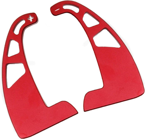 Silver Aluminum Steering Wheel Shift Paddle Extended Shifter Trim for Dodge Charger 2015+/Chrysler 300 2015-2021 (Red with Hole)...