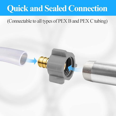 WiseWater 1/2“ PEX Faucet Connector, 4 PCS 1/2” PEX Barb x 1/2” FNPT Swivel Adapter RV Pex Fittings, Pex Fittings 1/2 Inch Brass Faucet PEX Connec...